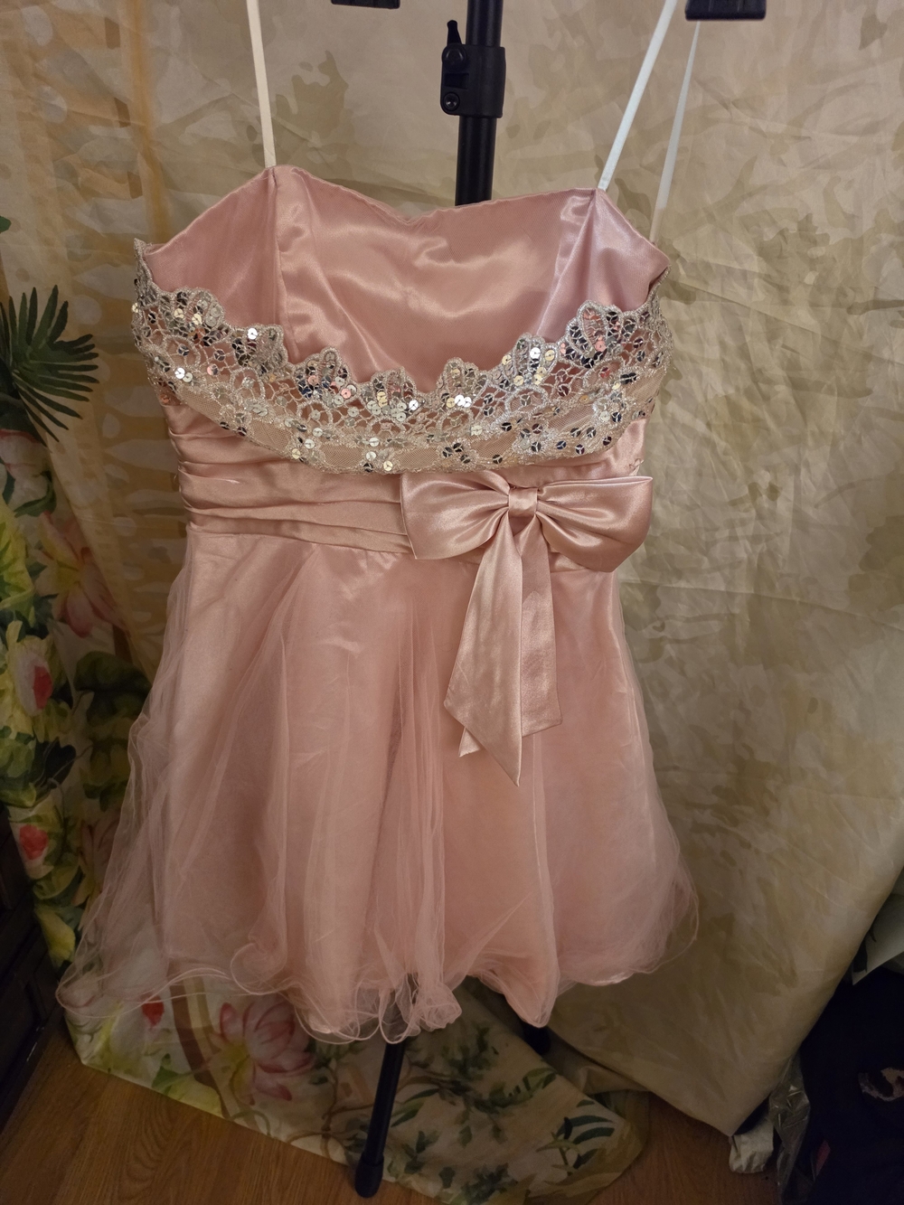 vintage Steppin' Out pink tulle mini dress, popularized during the Y2K era